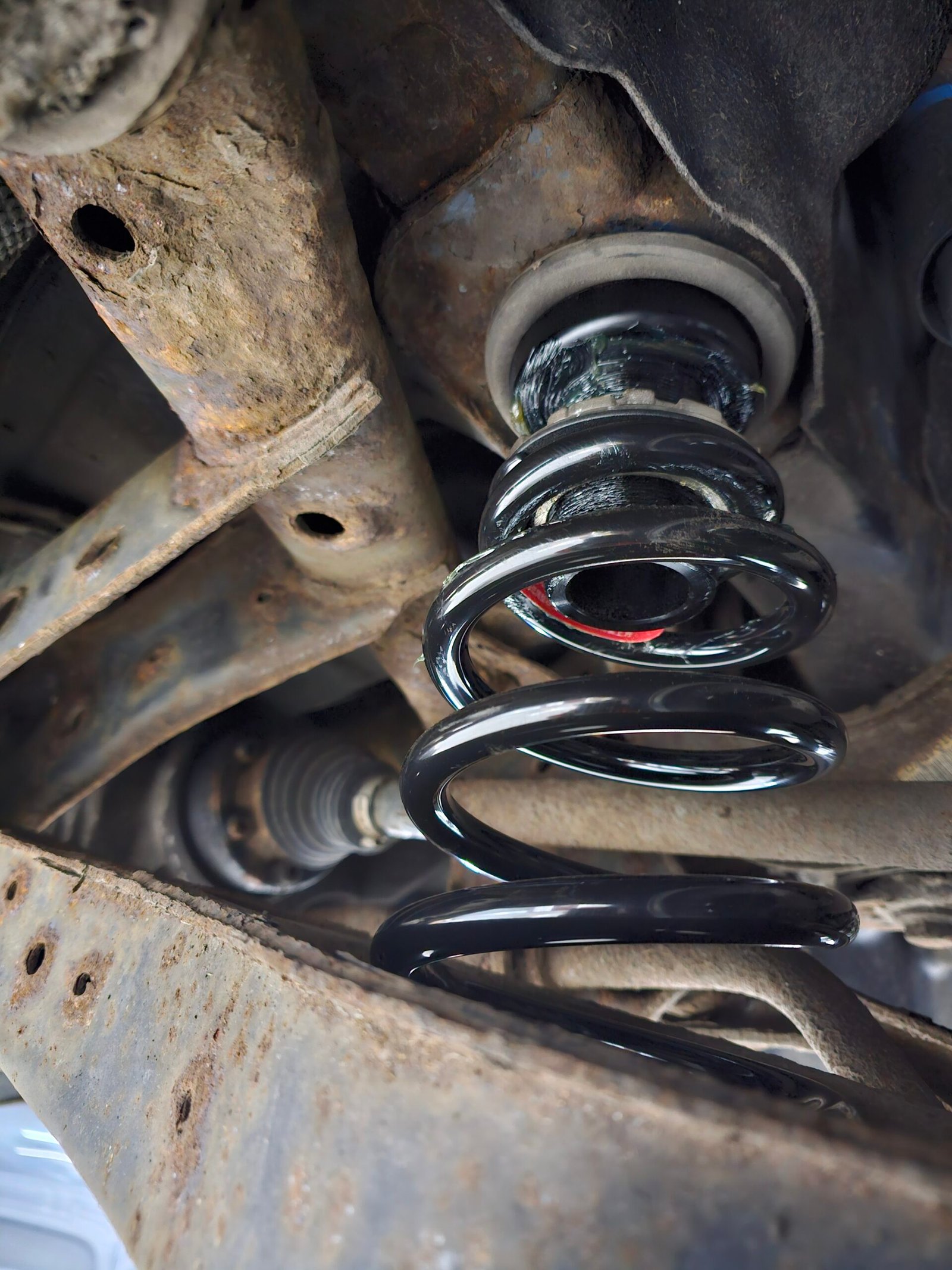 new car coil spring fitted